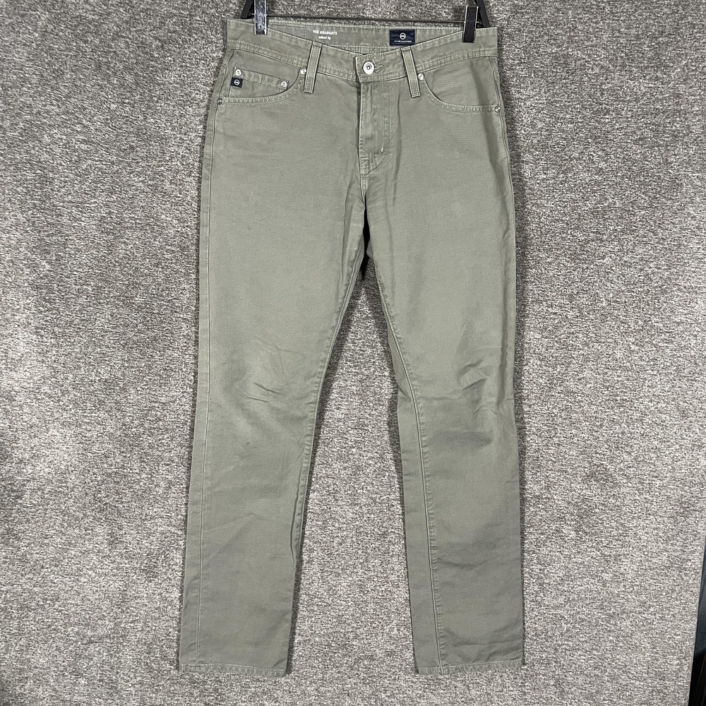 AG Adriano‎ Goldschmied Graduate Jeans Mens 30x33 Green Slim Straight Denim
